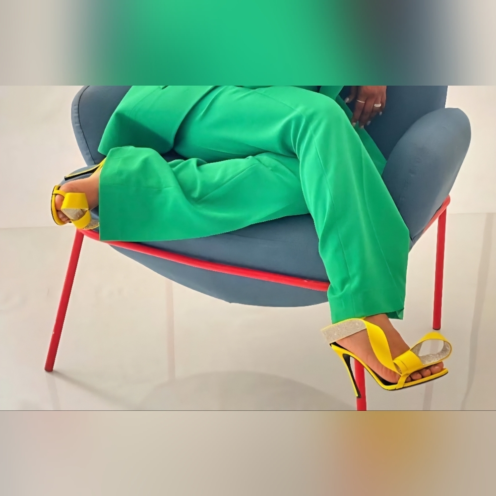 Sergio Rossi Yellow Heels Stiletto Sandals - Picture 2 of 2